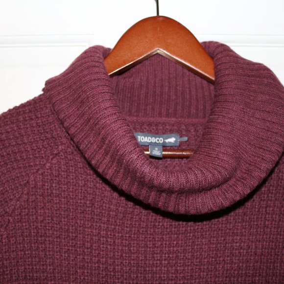 Toad & Co. Maroon Cowl Neck Sweater Dress - Women's Size Small - Picture 8 of 8